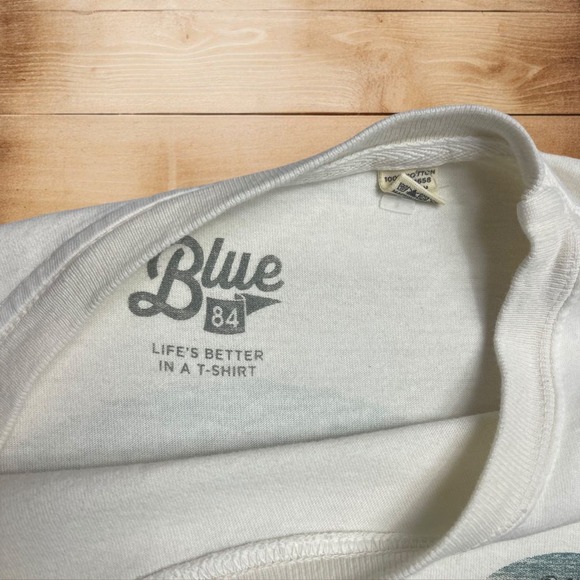 Blue 84 Men's‎ White Padre Island TX Short Sleeve T-Shirt  Size Small - Picture 4 of 6